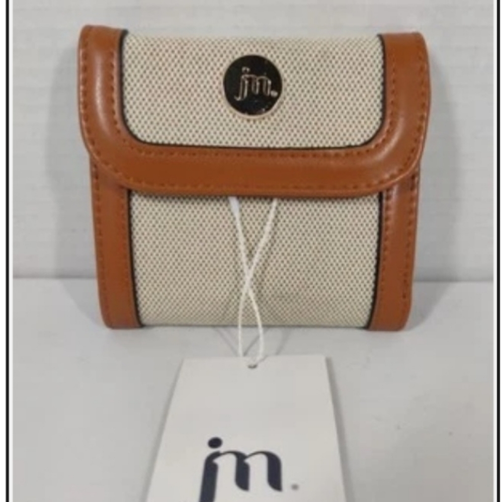 Jessica Moore Canvas Tri- Fold Wallet NEW $39 MSRP